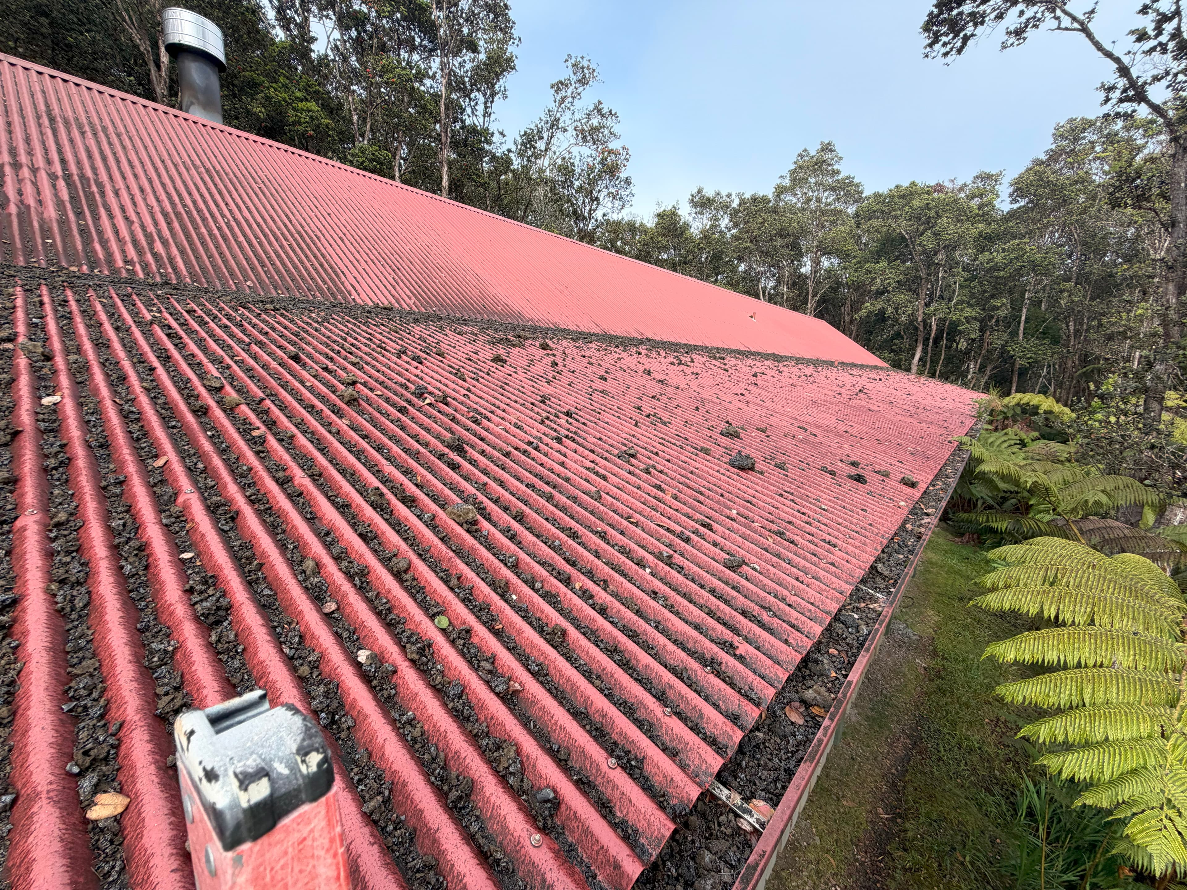 Roof before soft washing in Kapolei Hawaii